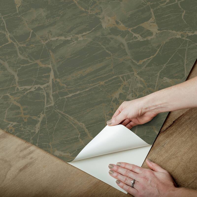 Chris Loves Julia x NuWallpaper Jade Jasper Peel and Stick Wallpaper