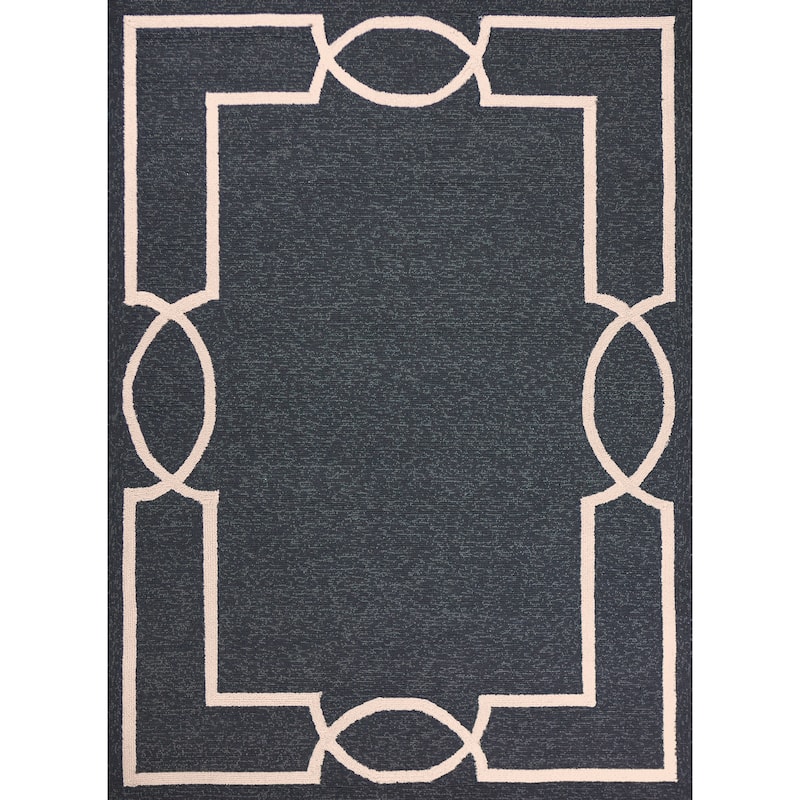 Libby Langdon Hamptons Ocean Madison Indoor/ Outdoor Area Rug - 6'6" x 9'6" - Charcoal
