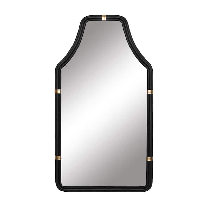 Varaluz Federal Case Wall Mirror - Matte Black/French Gold - Matte Black/French Gold
