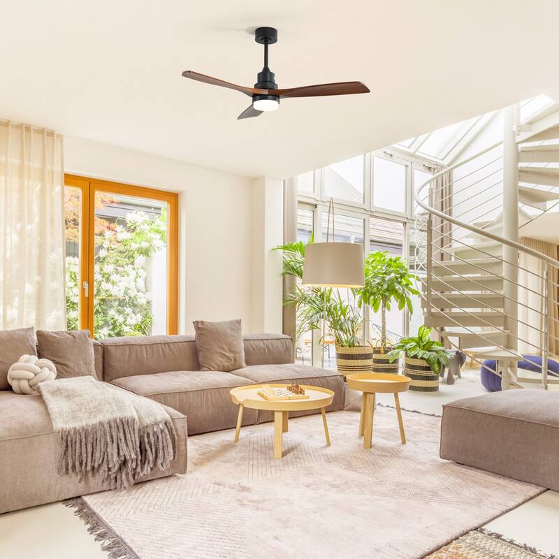 52 Inch Smart Ceiling Fan with Dimmable LED Light