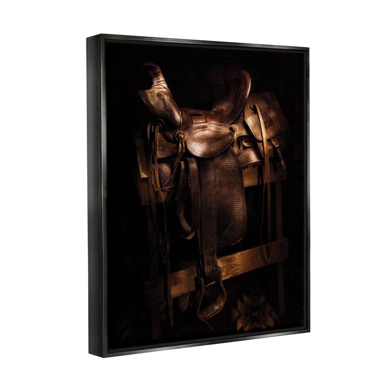 Stupell Vintage Saddle Photography Framed Floater Canvas Wall Art Design by PBurchettePhoto