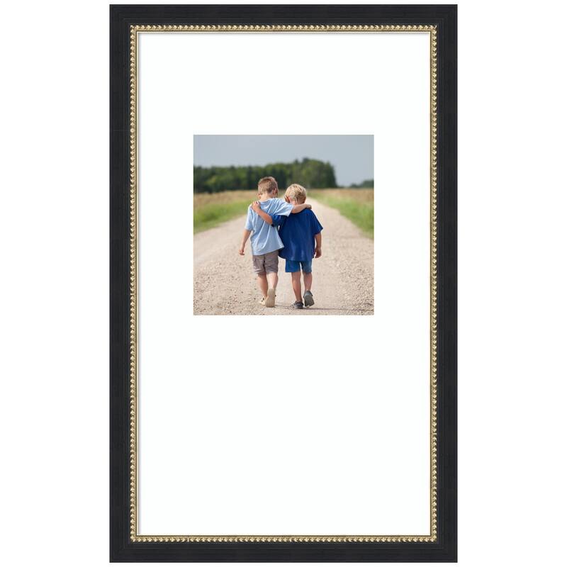 Kate and Laurel Belmont Black Photo Frame - 13x22 matted to 8x8 - Black