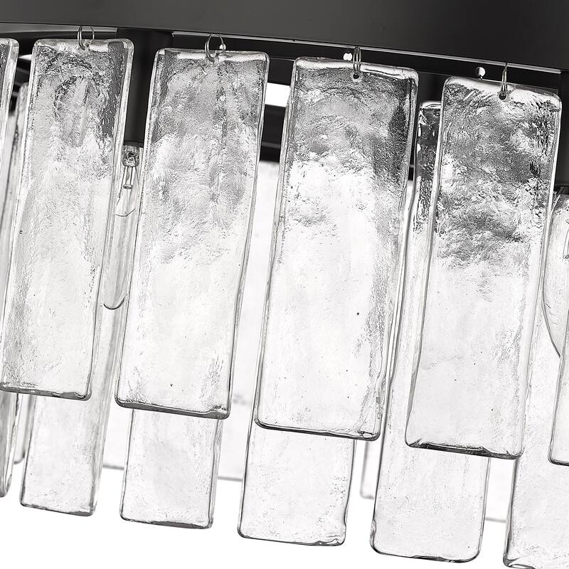 Ciara 27" Wide 9-Light Semi-Flush with Hammered Water Glass