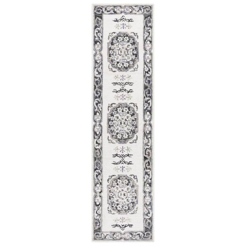SAFAVIEH Handmade Aspen Ratna Boho Wool Rug - 2'3" x 9' Runner - Ivory/Black