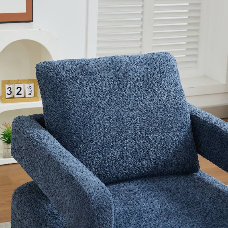 Modern Swivel Accent Chair with Open Back and Removable Cushion