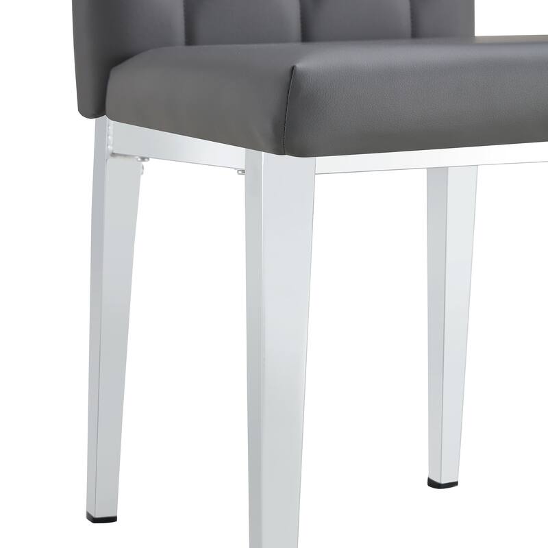 High Back Dining Chair Set of 4 Button Plaid Tufted Soft Cushion Side Chair Living Room Accent Chair Armless Chair