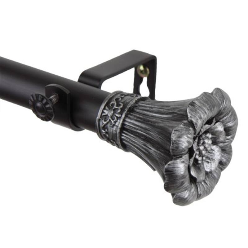 Tension Rod for Curtains, Adjustable Window Curtain Rod, Black Decorative Rod, Home Decor, Easy Install - 84