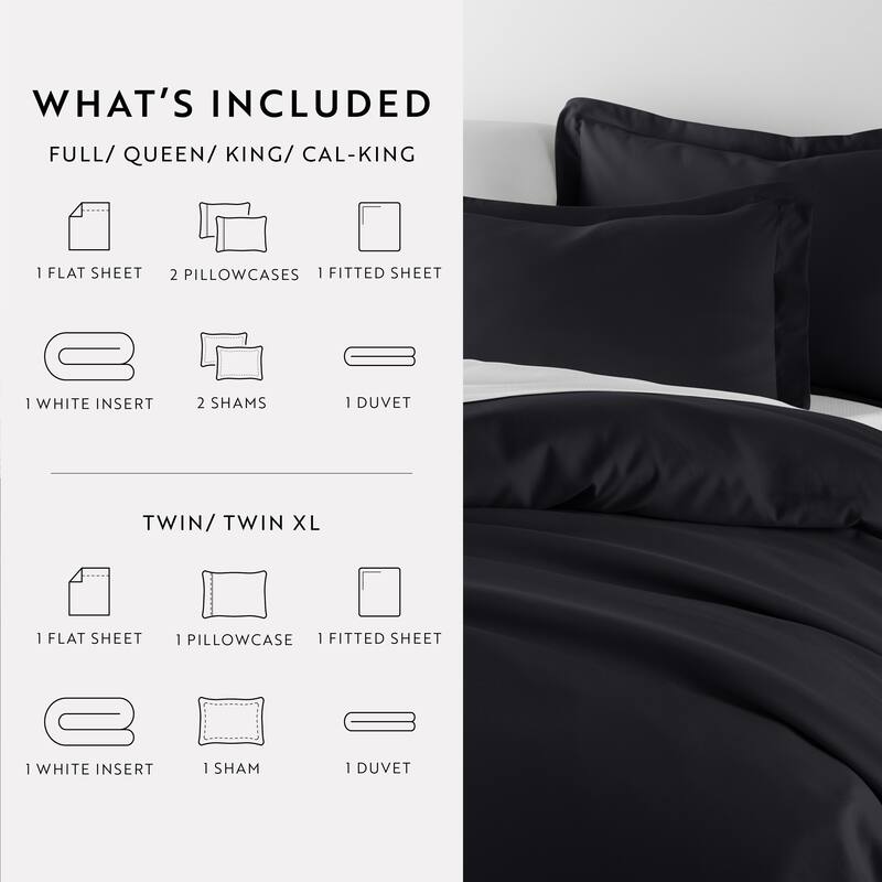 8pc Solid Duvet Bundle