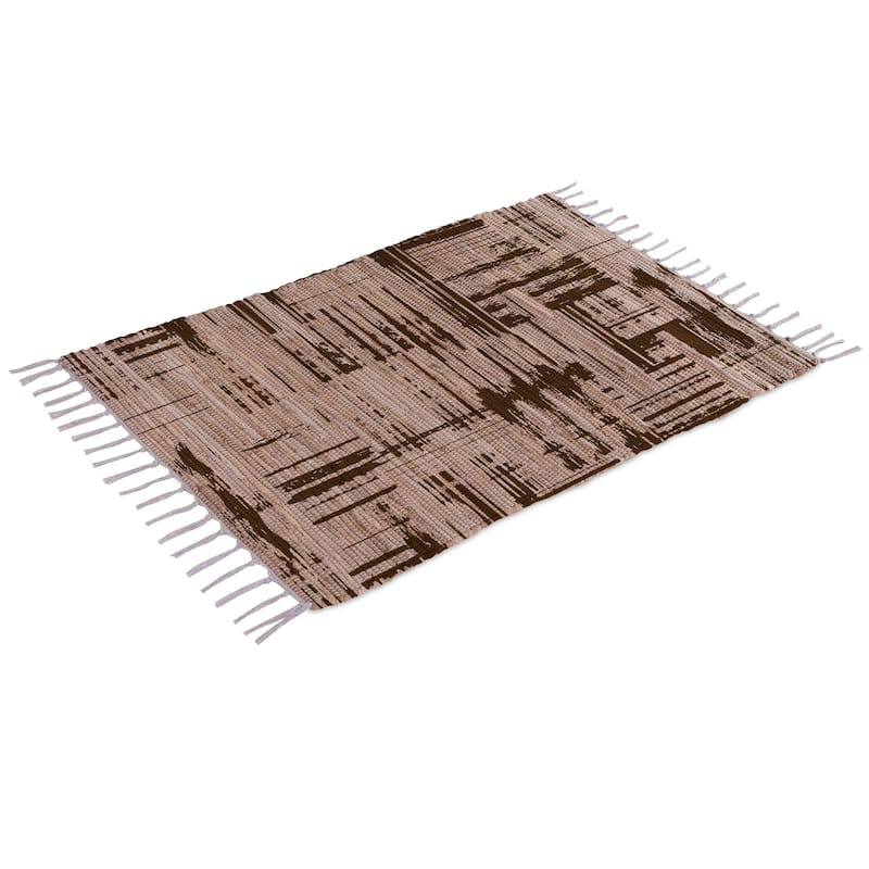 Authentic Hand-Woven Indian Cotton Rug 24''x36'' - Washable, Reversible, and Timelessly Stylish - 2'x3'