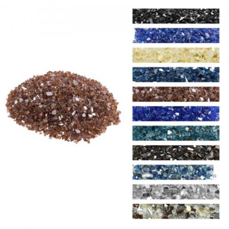 Copper Tempered Crushed Glass Fire Pit Rocks 10 lbs Heat Resistant - 1/4 inch - Copper