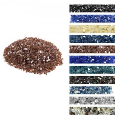 Copper Tempered Crushed Glass Fire Pit Rocks 10 lbs Heat Resistant - 1/4 inch