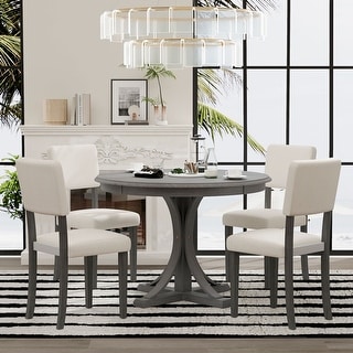 Retro Round Dining Table Set, 5-Piece with Chairs - Bed Bath & Beyond - 38281627