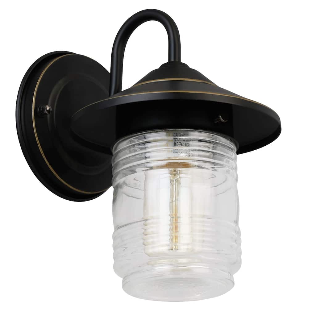 Design House 588558-ORB Jelly Jar 9" Tall Outdoor Wall Sconce