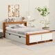 preview thumbnail 4 of 18, Full Size Platform Bed with Trundle, Storage Headboards and USB Charging Design