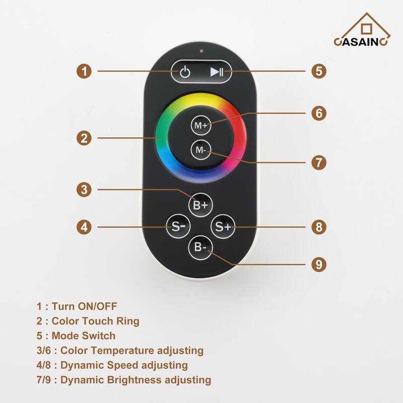 4 Functions Shower System with Multi-Function Remote Control 64 Color Lights