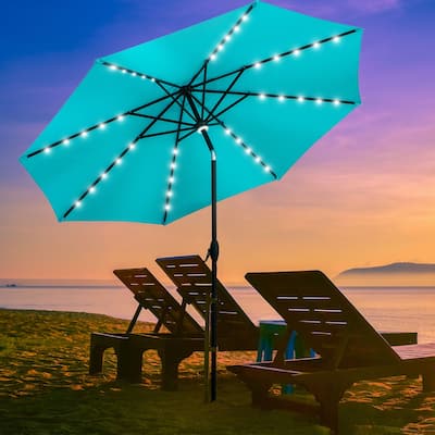 Autlaycil 10FT Solar Power LED Lights Patio Umbrella