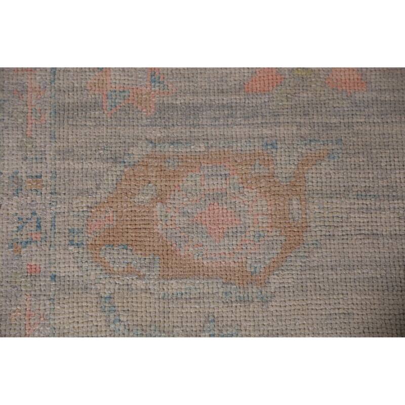 Hand Knotted Oriental 100% Wool Carpet Transitional All-Over Greys & Charcoal Oushak Area Rug - 9' 11'' X 8' 0''