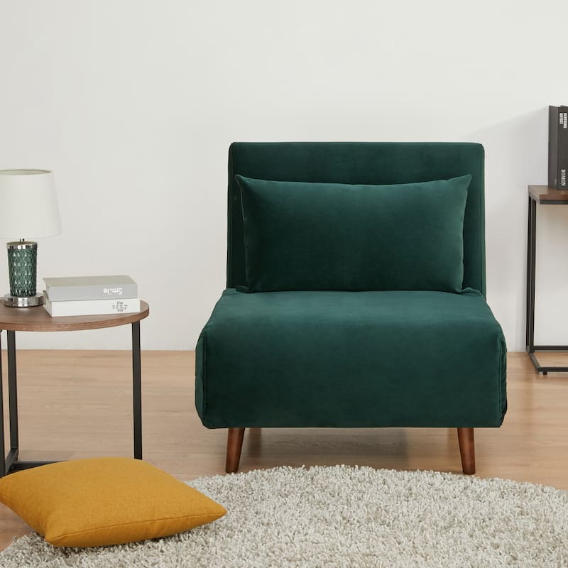Tustin Upholstered Convertible Lounge/ Sleeper Chair - Velvet Green - Chair