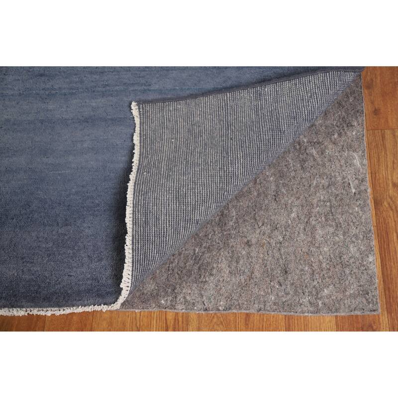Hand Knotted Oriental 100% Wool Carpet Modern Solid Navy Blue & Blues Gabbeh Area Rug - 12' 0'' X 9' 5''