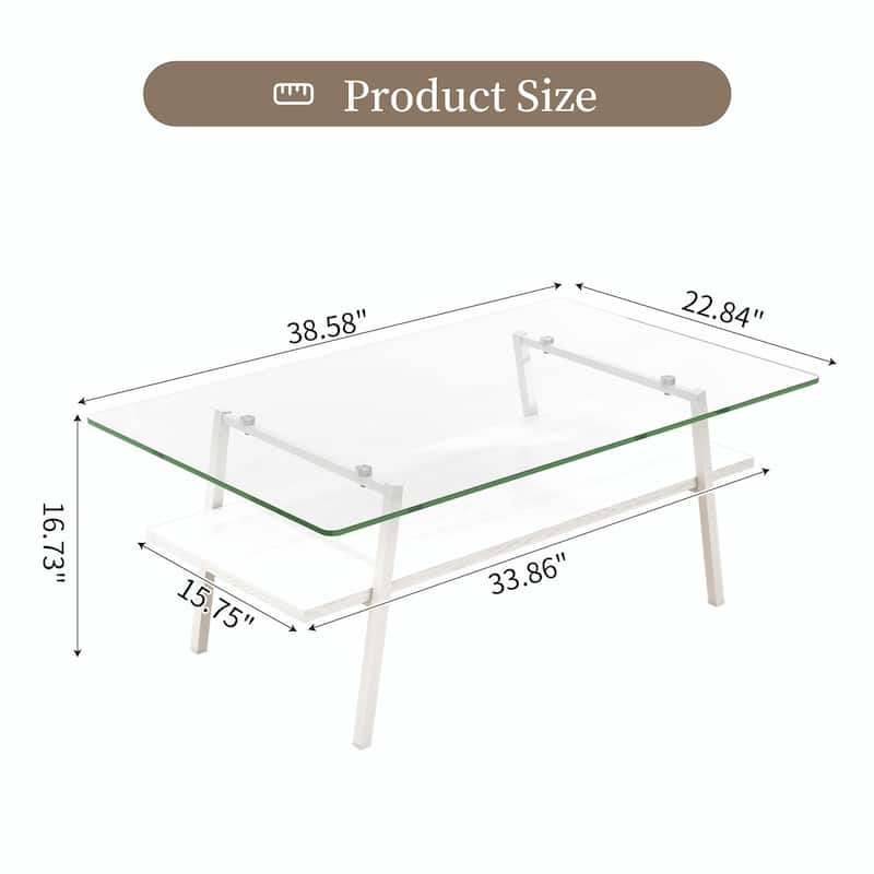 38.58'' Rectangle Coffee Table with Modern Design