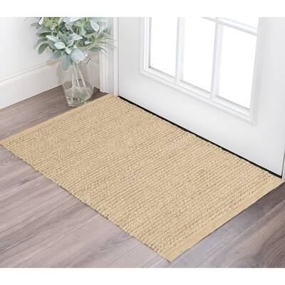 HomeRoots Solid Color Cottage Rectangle Area Rug - 36.00 in. x 24.00 in. x 0.50 in.
