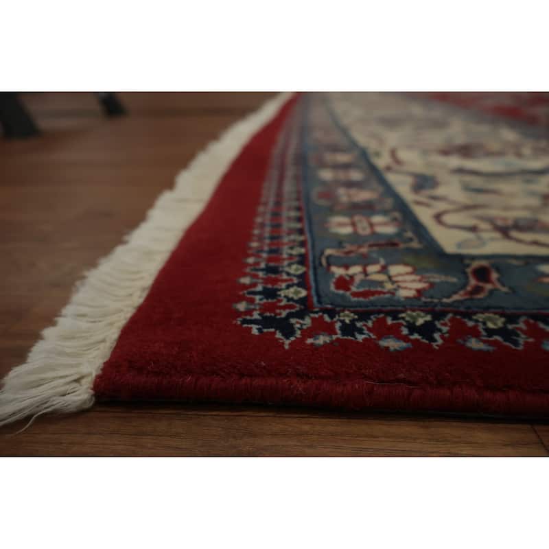 Hand Knotted Oriental 100% Wool Carpet Traditional Floral Red Sarouk Area Rug - 10' 6'' X 8' 0''