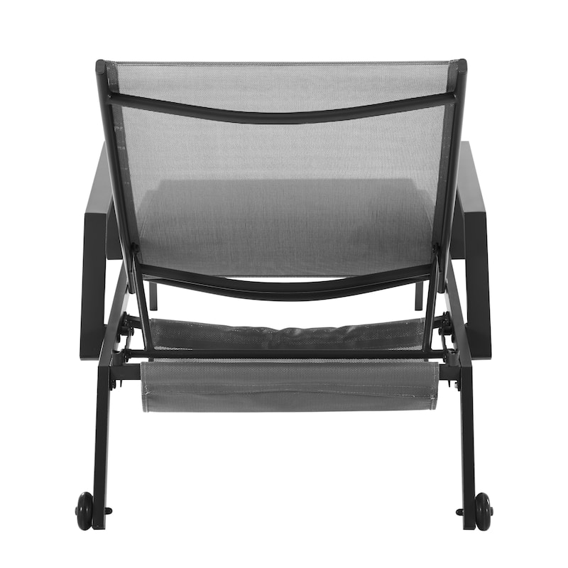 Corvus Sorrento Outdoor Sling Fabric Adjustable Chaise Lounge with Arms