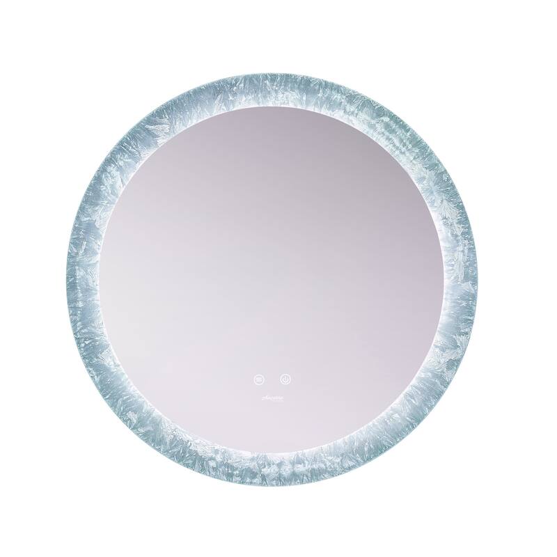 Frysta Round LED Frameless Bathroom Vanity Mirror with Dimmer and Defogger