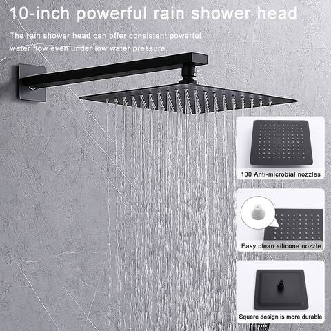 Shower System Shower Faucet Combo Set Wall Mounted with 10" Rainfall Shower Head and handheld shower faucet