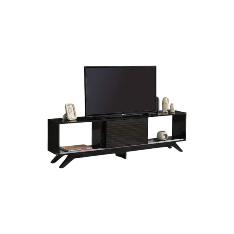 Lucina Modern TV Stand with 2 Sliding Door Cabinet 2 Shelves, Living Room Entertainment Center