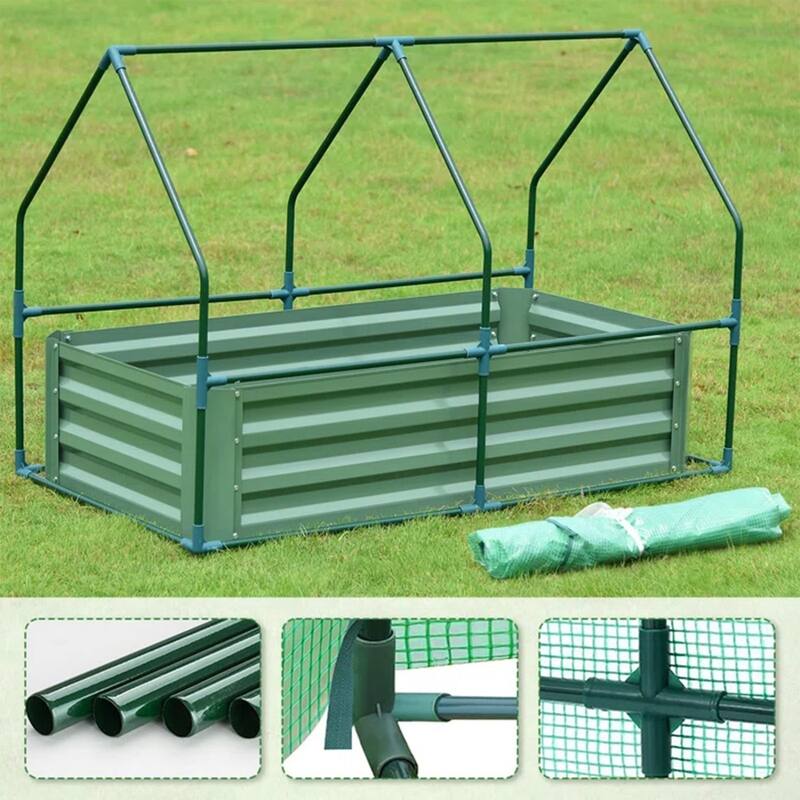 Aoodor Raised Garden Bed Kit with PE Cover, Screen Windows