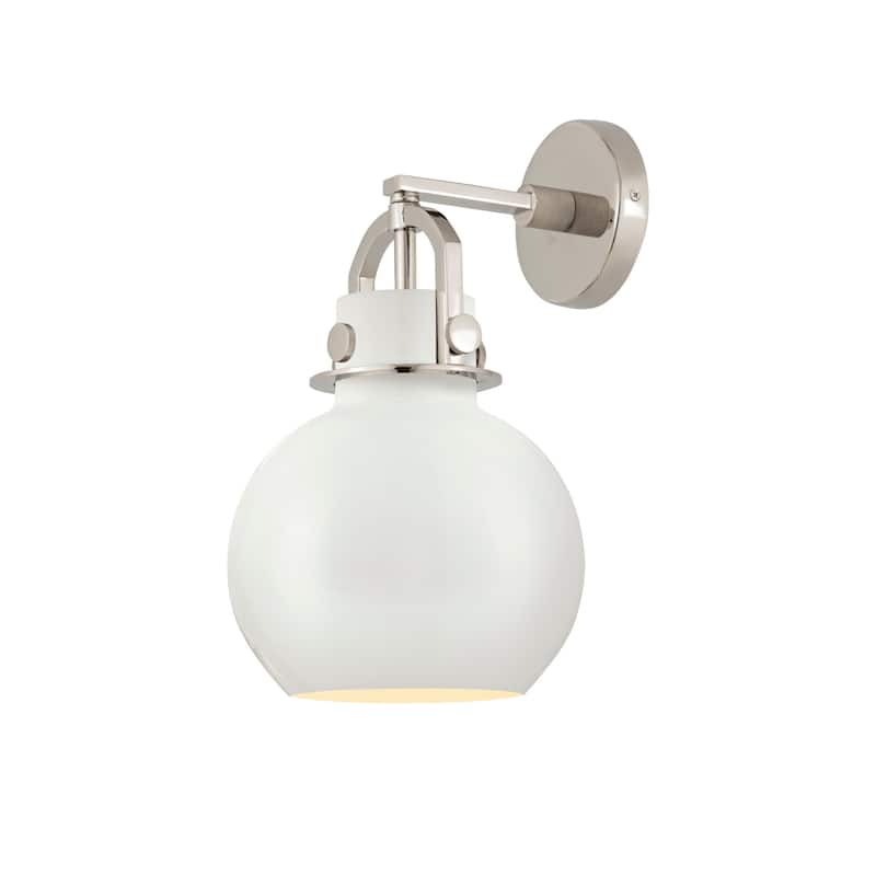 Innovations Lighting 410-1W-15-8 Newton Sphere Sconce Newton Sphere - Polished Nickel
