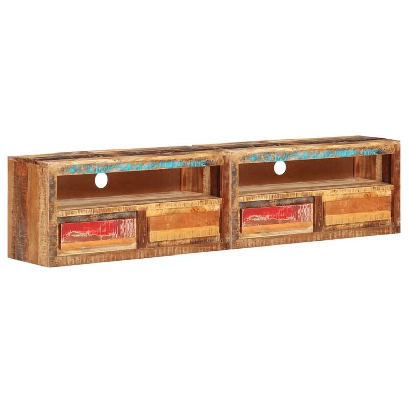 vidaXL TV Stands 2 pcs 34.6"x11.8"x15.7" Solid Wood Acacia - 34.6" x 11.8" x 15.7" - Brown reclaimed wood