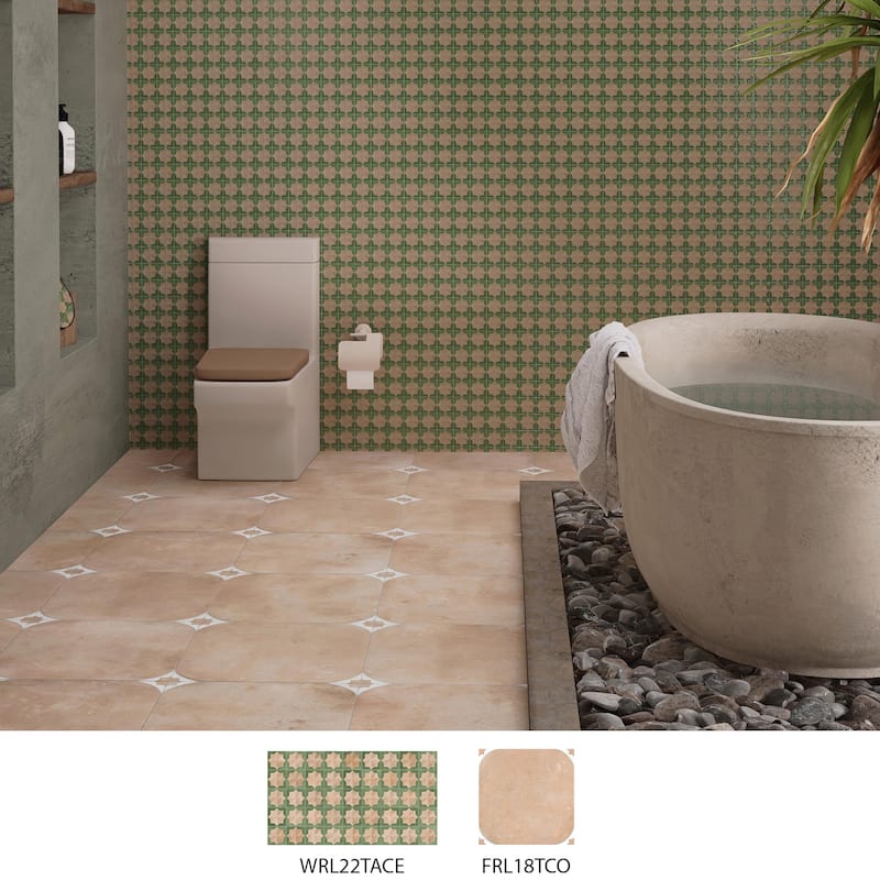 Merola Tile Tetuan Astre Cotto Emerald 12-1/8" x 21-7/8" Porcelain Wall Tile