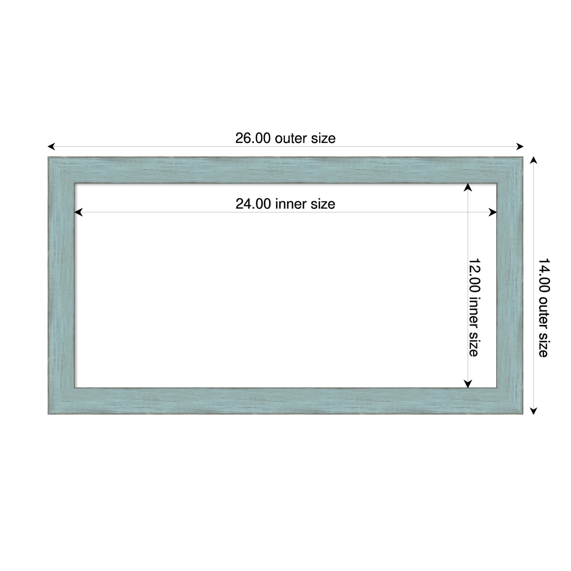 Amanti Art Sky Blue Rustic Framed Dry Erase Magnetic Board