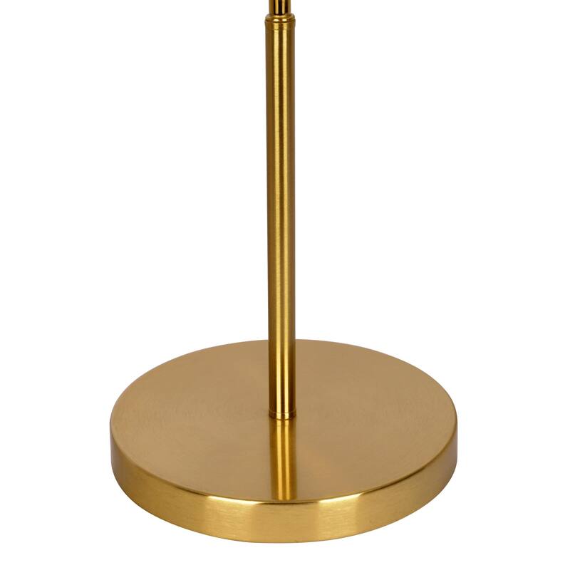 Ornate Brass Ring Base Curved Table Lamp