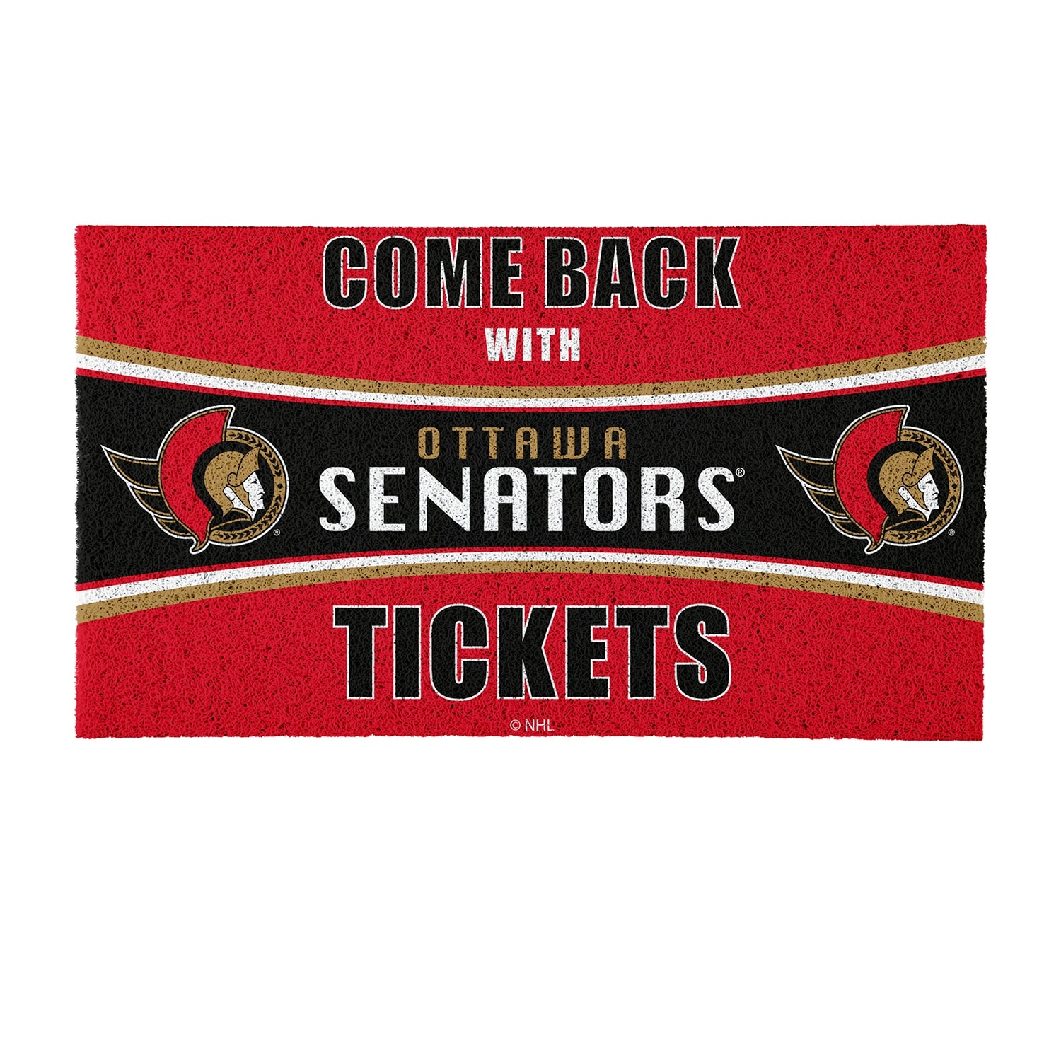 New York Rangers 28 in. x 16 in. PVC "Come Back With Tickets" Trapper Door Mat