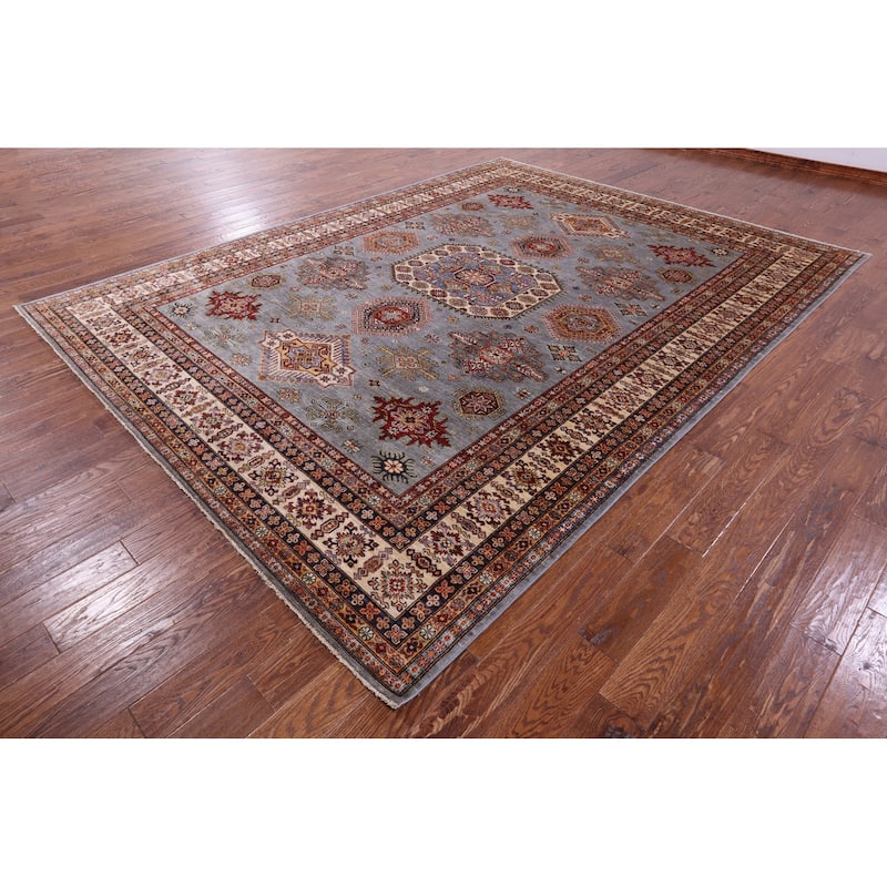 Golden Nile Super Kazak Hand Knotted Wool Rug - 9' 0" X 11' 10"