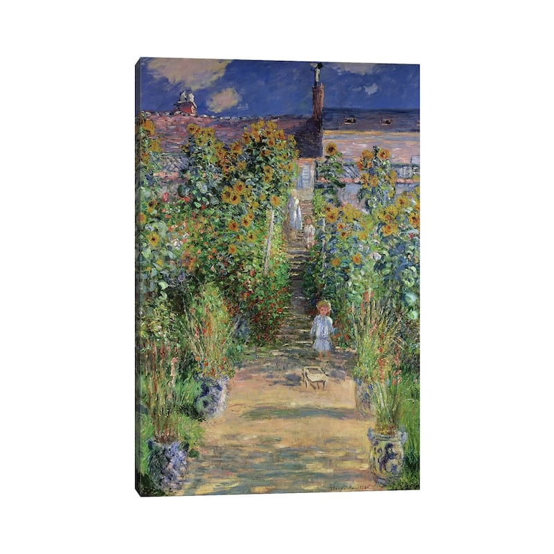 iCanvas "The Artist's Garden at Vetheuil, 1880 " by Claude Monet Canvas Print
