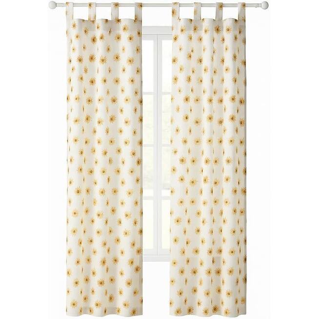 Urban Lifestyle Sheer Sunflower Curtain Panel - 38"x84"