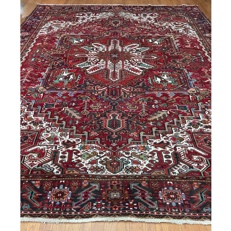 HERAT ORIENTAL Handmade Fine Heriz Wool Rug - 10' x 12'8"