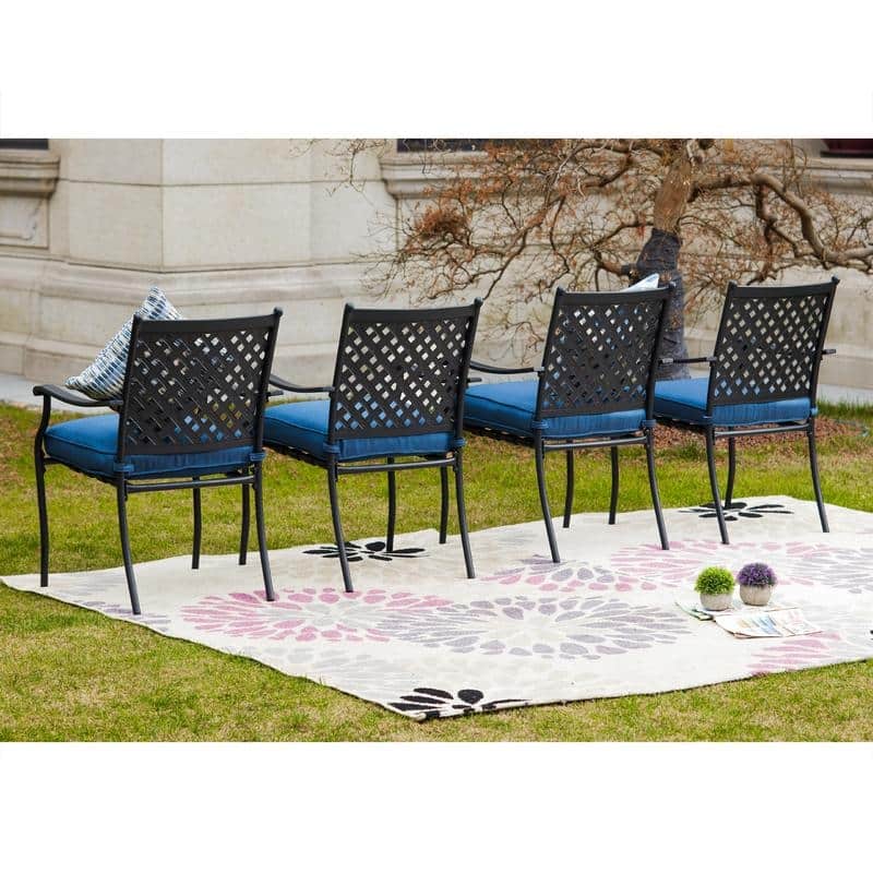 Patio Festival Outdoor Metal Dining Chair (Set of 4)