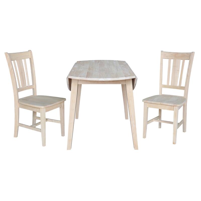 42" Round Dual Drop Leaf Table with Dining Chairs