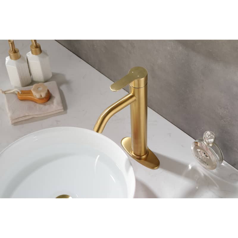 Modern Single Handle Bathroom Sink Faucet with Water Temperature and Flow Controls, Rust and Corrosion Resistant
