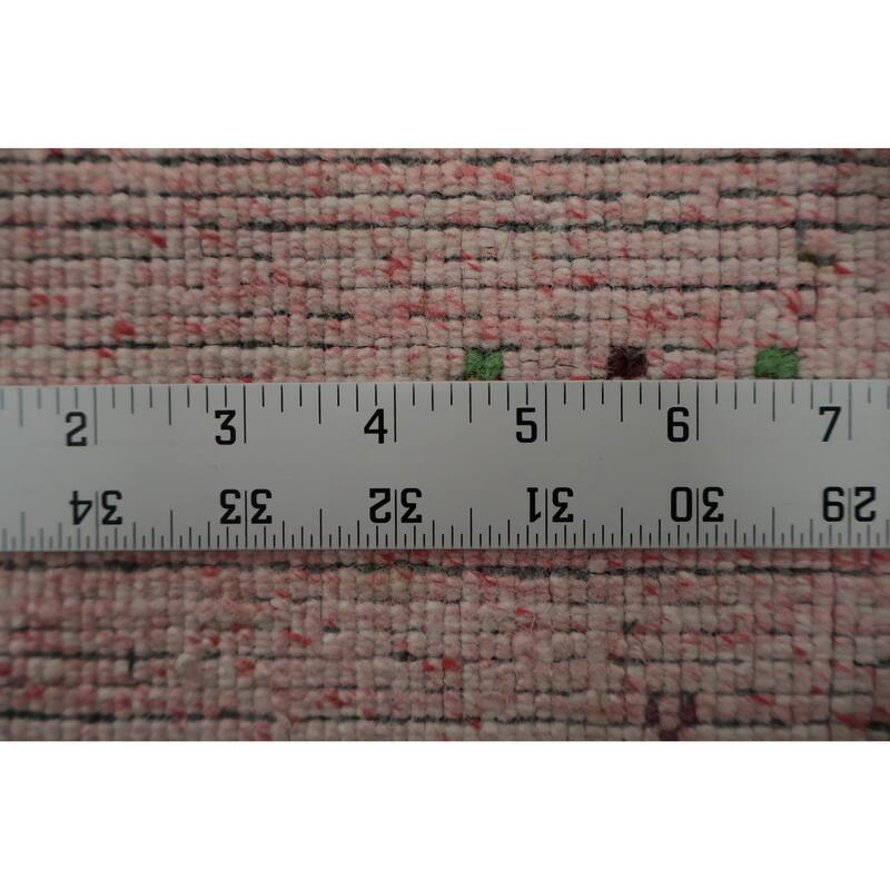 Hand Knotted Oriental 100% Wool Carpet Tribal Animal Pictorial Pink Gabbeh Area Rug - 7' 10'' X 5' 1''