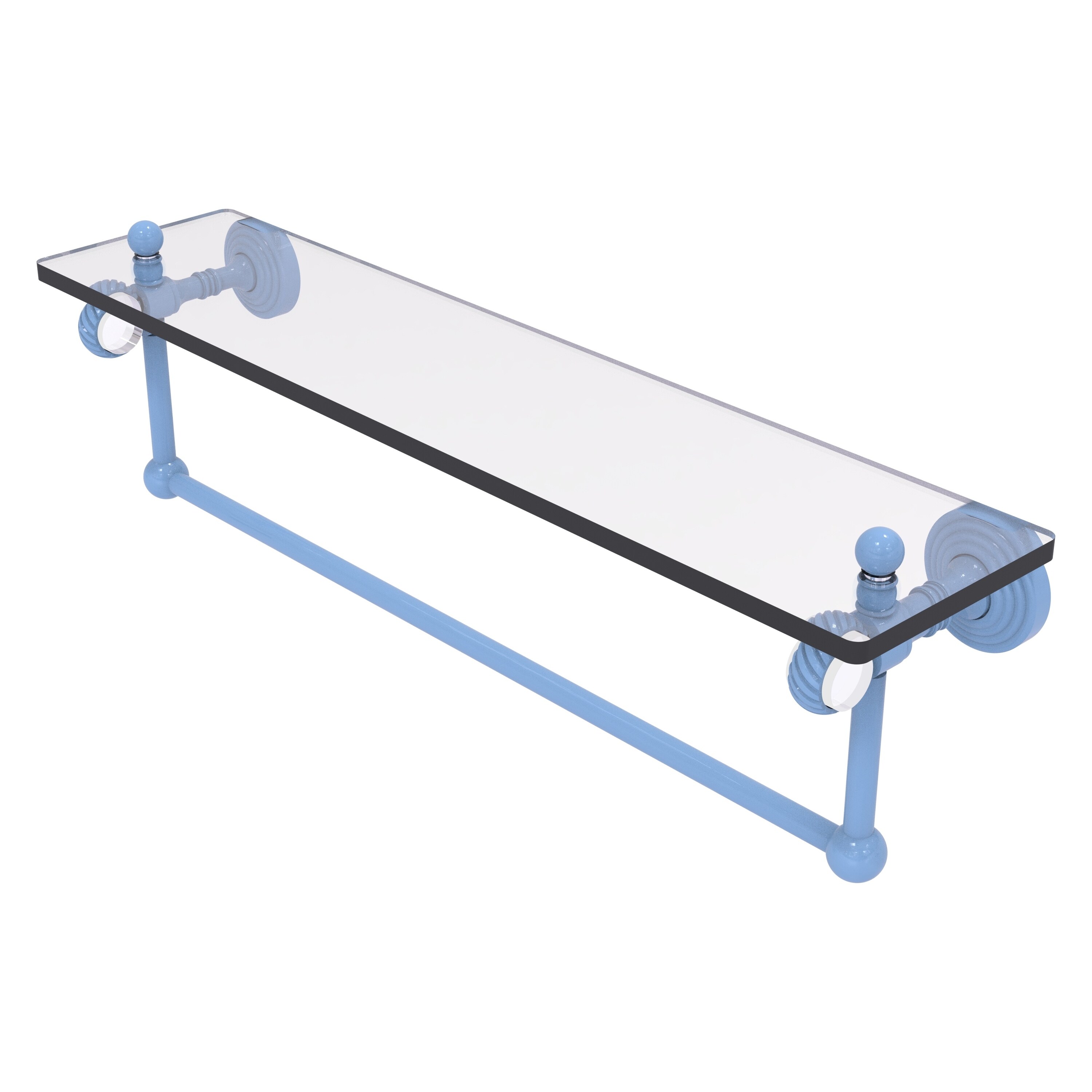 Allied Brass Pacific Grove Collection 16 Inch Glass Shelf with Towel Bar and Twisted Accents