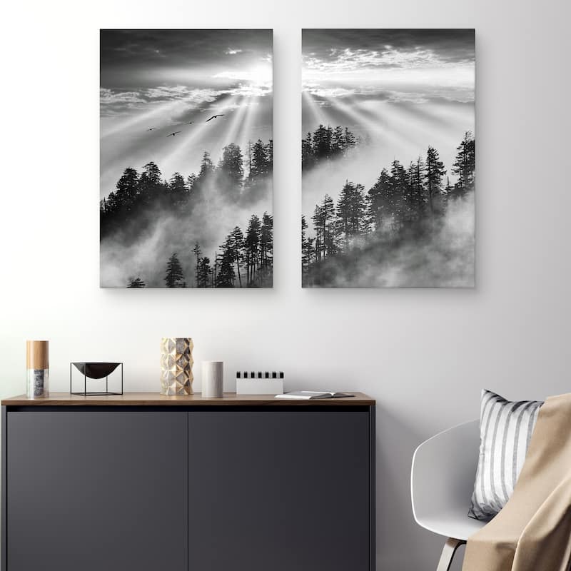 Mountain Sunrise 13 Part I & II by Monte Nagler Canvas Art Prints