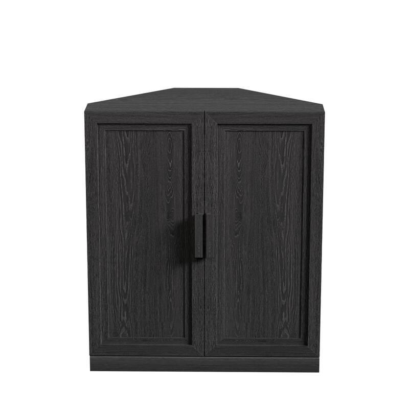 Corner Cabinet Wooden Corner Storage Organizer Cabinet with Adjustable Shelves