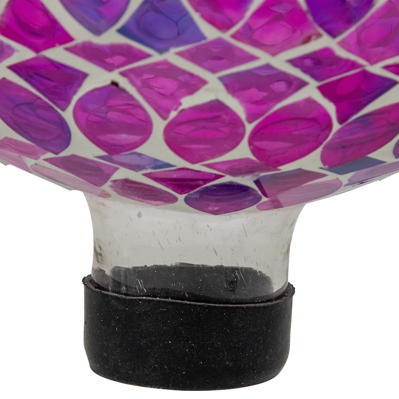 Iridescent Mosaic Outdoor Garden Gazing Ball - 10" - Purple Pink and White