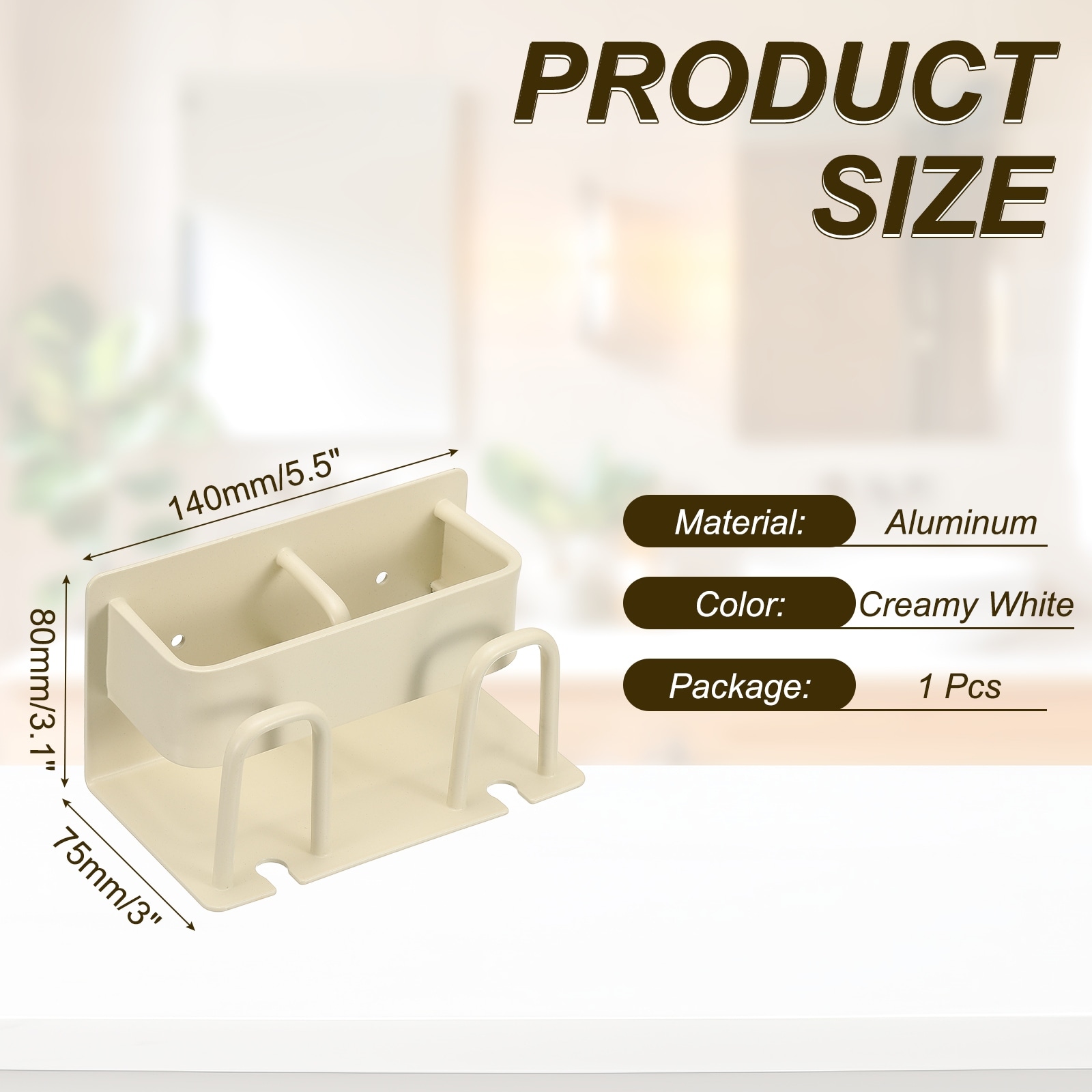 Toothbrush Holder for Bathroom, Wall Mounted Electric Toothbrush Organizer Aluminum Self-Adhesive Shower Organizer